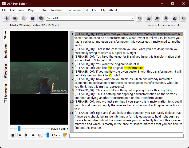 Vagyojaka: Automatic Speech Recognition post editor